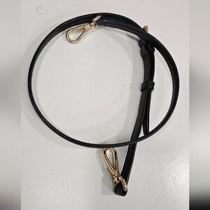 Michael Kors Black Pebbled Leather Strap with Gold Hardware